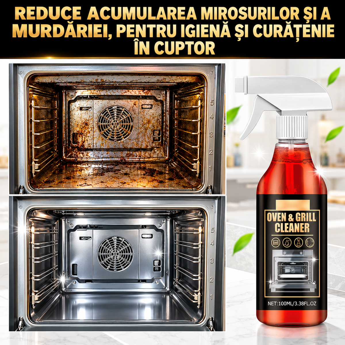 Spray spumant pentru curățarea cuptorului de bucătărie