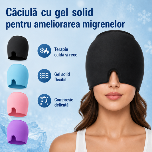 Căciulă Antimigrenă cu Gel, Terapie Rece și Caldă