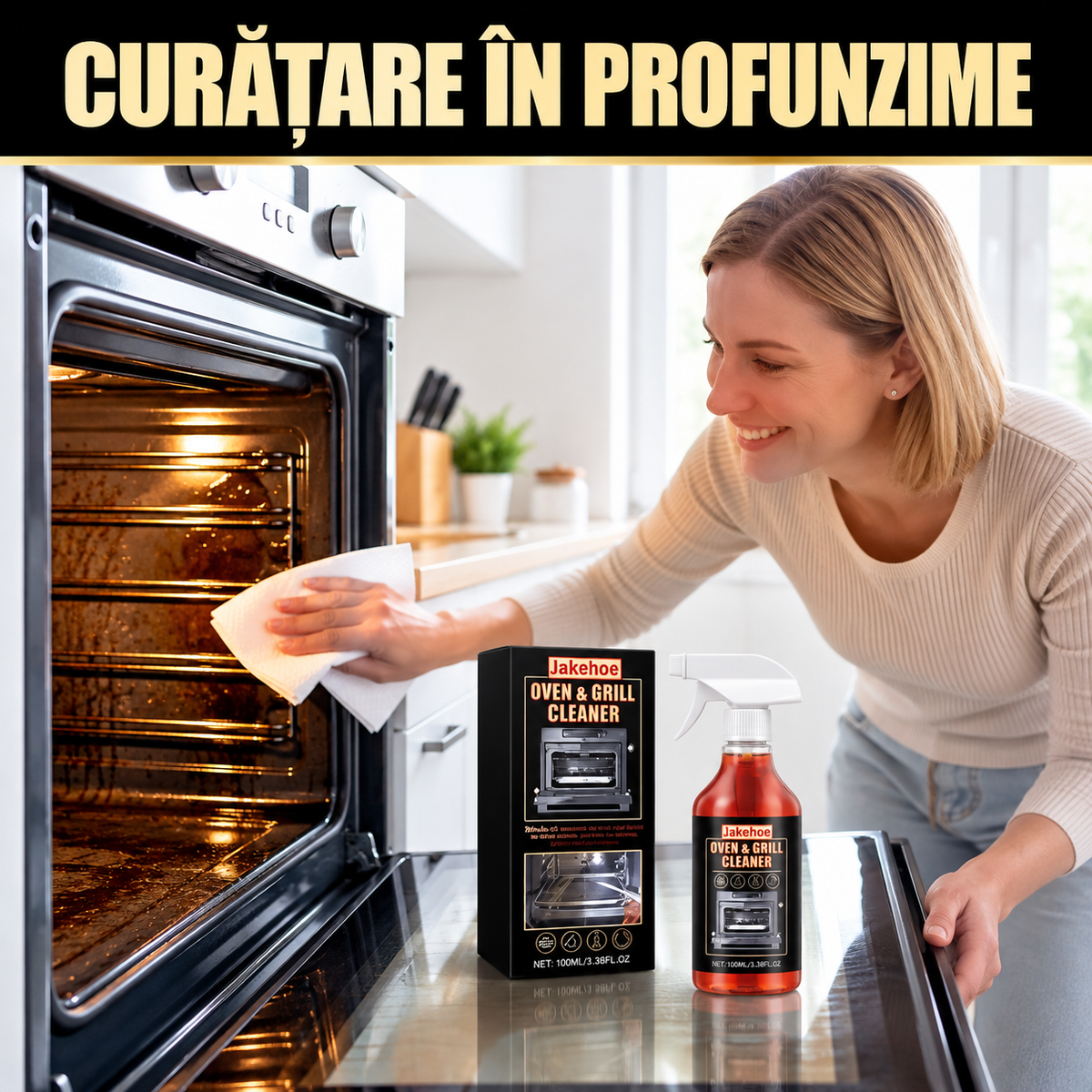 Spray spumant pentru curățarea cuptorului de bucătărie